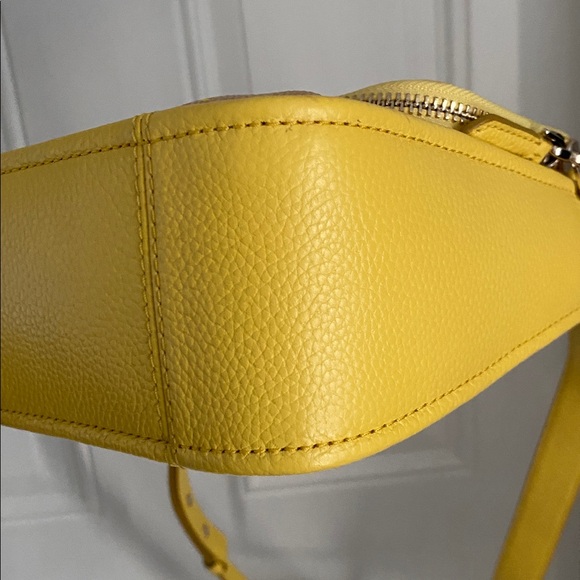 Kate Spade NY Yellow Leather 'Run Around Raffia' Dot Large Flap Crossbody Bag - Picture 15 of 17